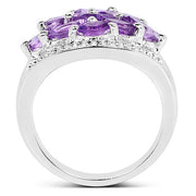 Bids.com 1.91 Carat Genuine  Amethyst .925 Sterling Silver Ring Rings
