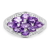 Bids.com 1.91 Carat Genuine  Amethyst .925 Sterling Silver Ring Rings