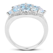 Bids.com 2.50 Carat Genuine  Blue Topaz .925 Sterling Silver Ring Rings