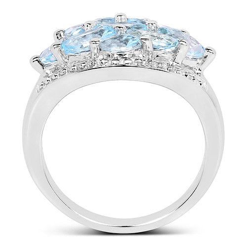 Bids.com 2.50 Carat Genuine  Blue Topaz .925 Sterling Silver Ring Rings