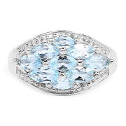 Bids.com 2.50 Carat Genuine  Blue Topaz .925 Sterling Silver Ring Rings