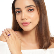 Bids.com 2.85 Carat Genuine Amethyst .925 Sterling Silver Ring Rings
