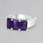 Bids.com 2.85 Carat Genuine Amethyst .925 Sterling Silver Ring Rings