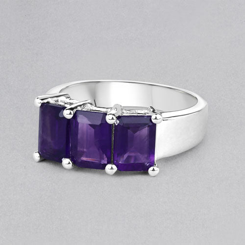Bids.com 2.85 Carat Genuine Amethyst .925 Sterling Silver Ring Rings