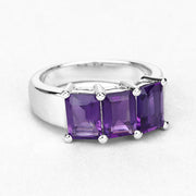 Bids.com 2.85 Carat Genuine Amethyst .925 Sterling Silver Ring Rings