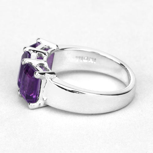 Bids.com 2.85 Carat Genuine Amethyst .925 Sterling Silver Ring Rings