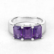 Bids.com 2.85 Carat Genuine Amethyst .925 Sterling Silver Ring Rings