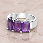 Bids.com 2.85 Carat Genuine Amethyst .925 Sterling Silver Ring Rings