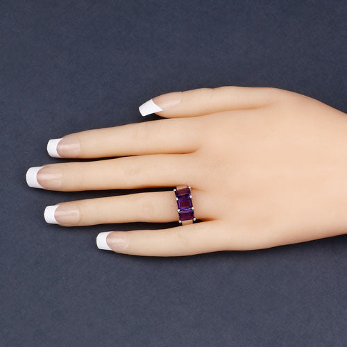 Bids.com 2.85 Carat Genuine Amethyst .925 Sterling Silver Ring Rings