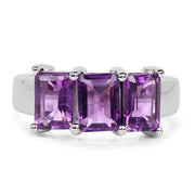 Bids.com 2.85 Carat Genuine Amethyst .925 Sterling Silver Ring Rings