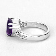Bids.com 2.71 Carat Genuine Amethyst and White Topaz .925 Sterling Silver Ring Rings