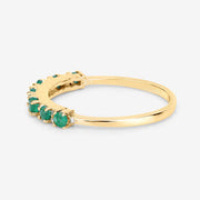 Bids.com 0.41 Carat Genuine Zambian Emerald and White Diamond 14K Yellow Gold Ring Rings