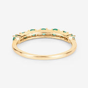 Bids.com 0.41 Carat Genuine Zambian Emerald and White Diamond 14K Yellow Gold Ring Rings
