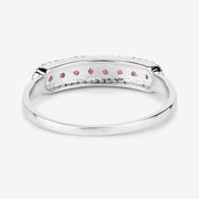 Bids.com 0.47 Carat Genuine Ruby and White Diamond 14K White Gold Ring Rings