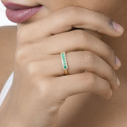 Bids.com 0.35 Carat Genuine Zambian Emerald and White Diamond 14K Yellow Gold Ring Rings
