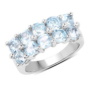 Bids.com 3.60 Carat Genuine  Blue Topaz .925 Sterling Silver Ring Rings