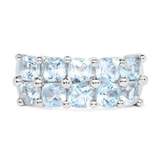 Bids.com 3.60 Carat Genuine  Blue Topaz .925 Sterling Silver Ring Rings