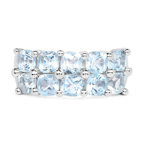 Bids.com 3.60 Carat Genuine  Blue Topaz .925 Sterling Silver Ring Rings