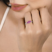 Bids.com 1.02 Carat Genuine Ruby and White Diamond 14K White Gold Ring Rings