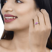 Bids.com 1.02 Carat Genuine Ruby and White Diamond 14K White Gold Ring Rings