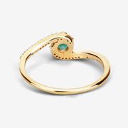 Bids.com 0.33 Carat Genuine Zambian Emerald and White Diamond 14K Yellow Gold Ring Rings