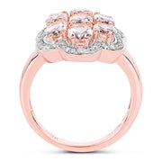 Bids.com 3.06 Carat Genuine Morganite and White Diamond .925 Sterling Silver Ring Rings
