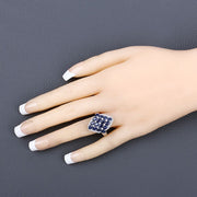 Bids.com 3.48 Carat Genuine Blue Sapphire and White Zircon .925 Sterling Silver Ring Rings