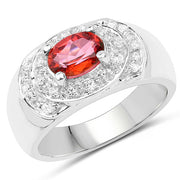 Bids.com 1.37 Carat Genuine Pink Topaz and White Cubic Zirconia .925 Sterling Silver Ring Rings