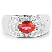 Bids.com 1.37 Carat Genuine Pink Topaz and White Cubic Zirconia .925 Sterling Silver Ring Rings
