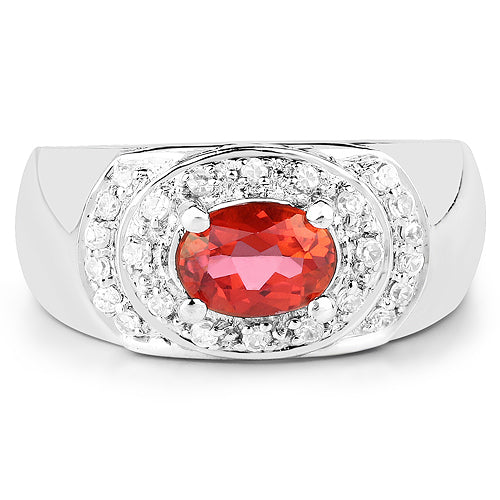 Bids.com 1.37 Carat Genuine Pink Topaz and White Cubic Zirconia .925 Sterling Silver Ring Rings