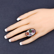 Bids.com 5.01 Carat Genuine Multi Stones .925 Sterling Silver Ring Rings