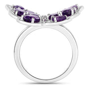 Bids.com 4.32 Carat Genuine Amethyst .925 Sterling Silver Ring Rings