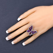 Bids.com 4.32 Carat Genuine Amethyst .925 Sterling Silver Ring Rings