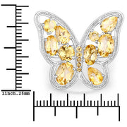 Bids.com 4.43 Carat Genuine Citrine .925 Sterling Silver Ring Rings