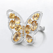 Bids.com 4.43 Carat Genuine Citrine .925 Sterling Silver Ring Rings