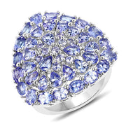 Bids.com 5.93 Carat Genuine Tanzanite .925 Sterling Silver Ring Rings