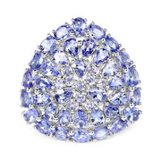 Bids.com 5.93 Carat Genuine Tanzanite .925 Sterling Silver Ring Rings