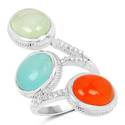 Bids.com 9.50 Carat Genuine Multi Stone .925 Sterling Silver Ring Rings