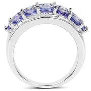 Bids.com 2.72 Carat Genuine Tanzanite .925 Sterling Silver Ring Rings