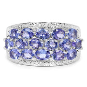 Bids.com 2.72 Carat Genuine Tanzanite .925 Sterling Silver Ring Rings