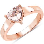 Bids.com 0.90 Carat Genuine Morganite .925 Sterling Silver Ring Rings