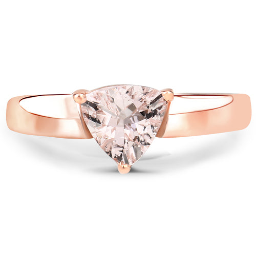 Bids.com 0.90 Carat Genuine Morganite .925 Sterling Silver Ring Rings