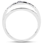 Bids.com 0.50 Carat Genuine Black Diamond .925 Sterling Silver Ring Rings