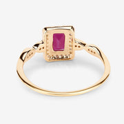 Bids.com 0.75 Carat Genuine Ruby and White Diamond 14K Yellow Gold Ring Rings
