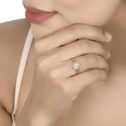 Bids.com 0.78 Carat Genuine Morganite and White Diamond 14K Rose Gold Ring Rings