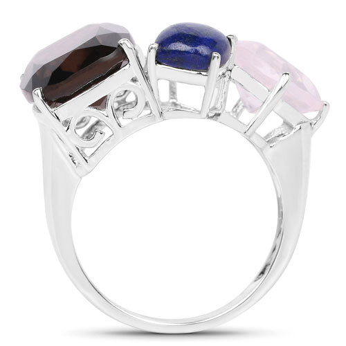 Bids.com 7.51 Carat Genuine Multi Stone .925 Sterling Silver Ring Rings
