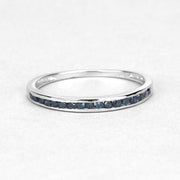 Bids.com 0.20 Carat Genuine Blue Diamond .925 Sterling Silver Ring Rings