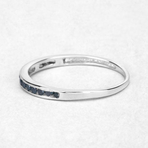 Bids.com 0.20 Carat Genuine Blue Diamond .925 Sterling Silver Ring Rings