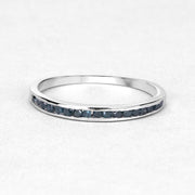 Bids.com 0.20 Carat Genuine Blue Diamond .925 Sterling Silver Ring Rings