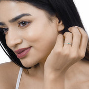 Bids.com 0.18 Carat Genuine Zambian Emerald and White Diamond 14K White Gold Ring Rings